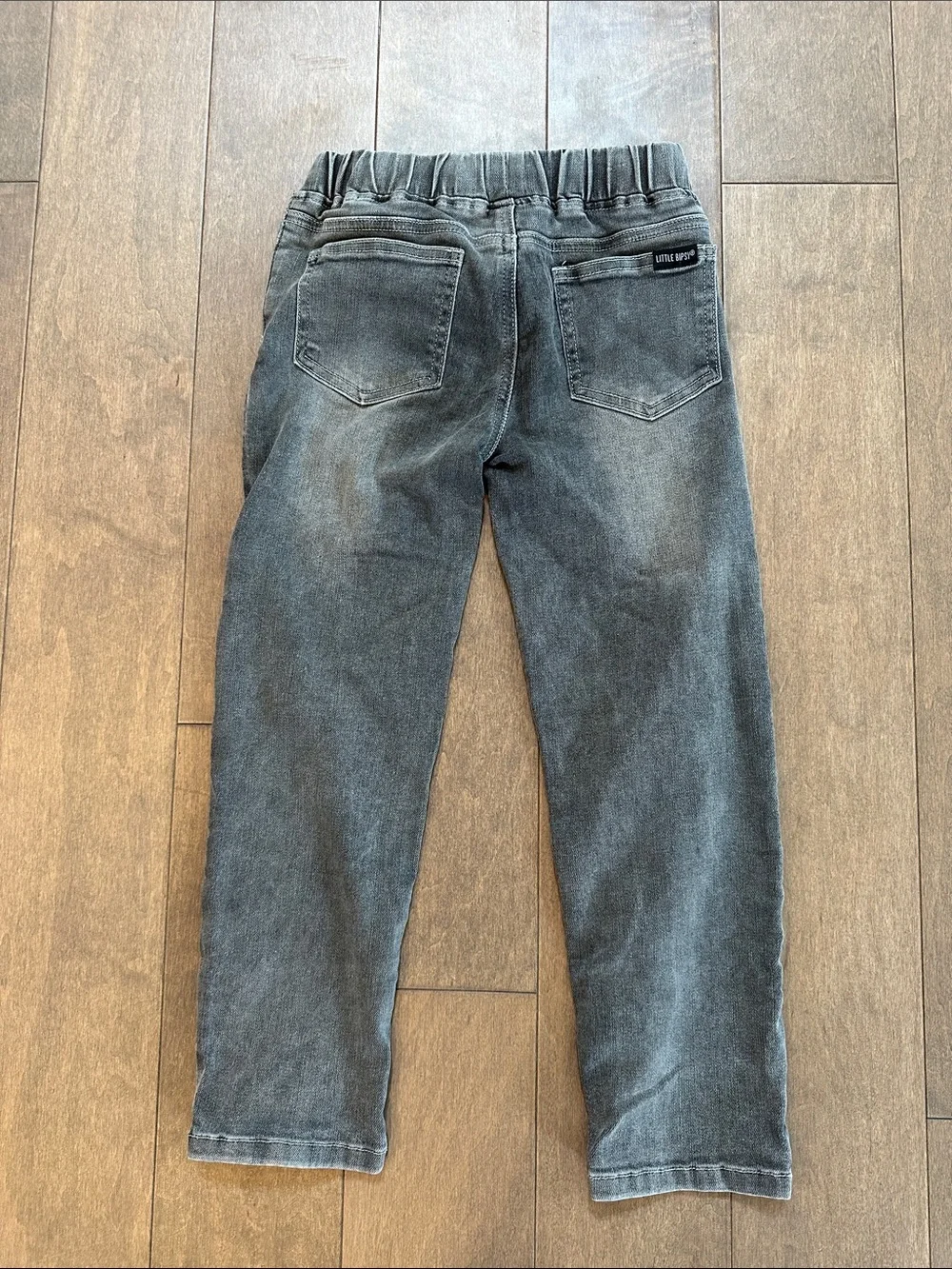 Little Bipsy Black Washed Distressed Drawstring Jeans
